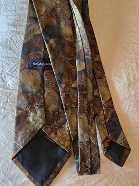 YSL  Saint Laurent Multicolor Floral Silk Tie